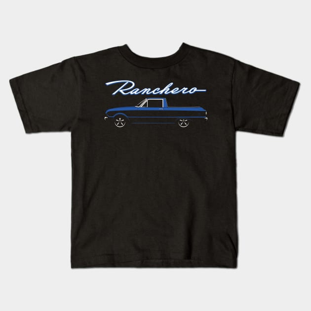 Blue 60-63 Ranchero Kids T-Shirt by BriteDesign